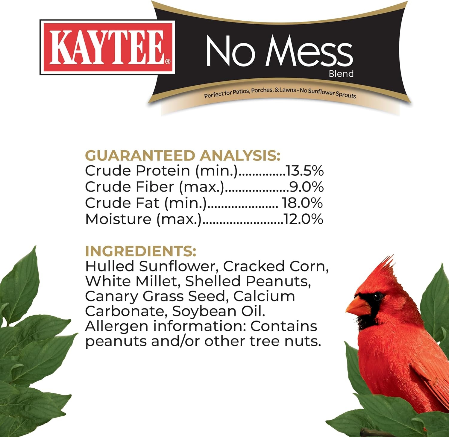 image:imageKaytee Wild Bird No Mess Food Seed Blend for Cardinals 5 Pound160 Ounce Pack of 4