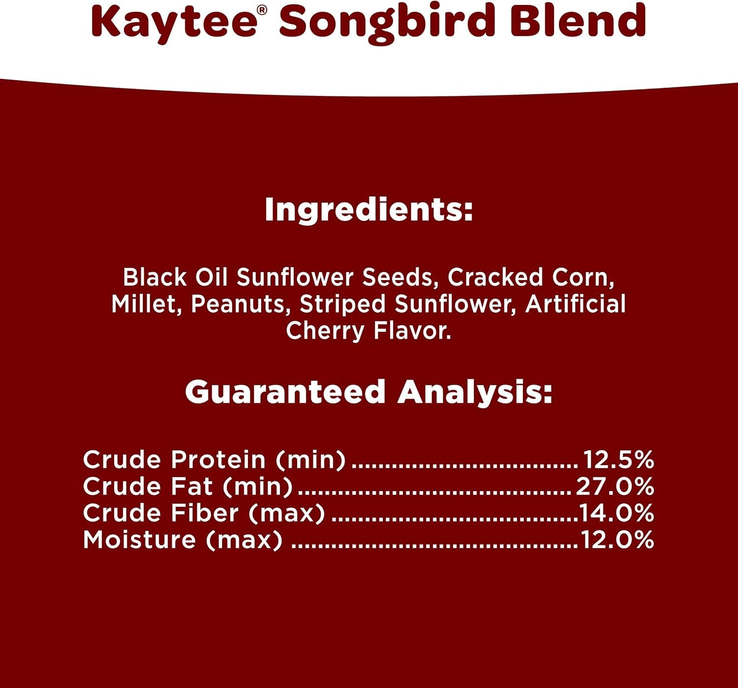 image:imageKaytee Wild Bird Songbird Blend Food Seed 7 Pound5 Pound Pack of 1