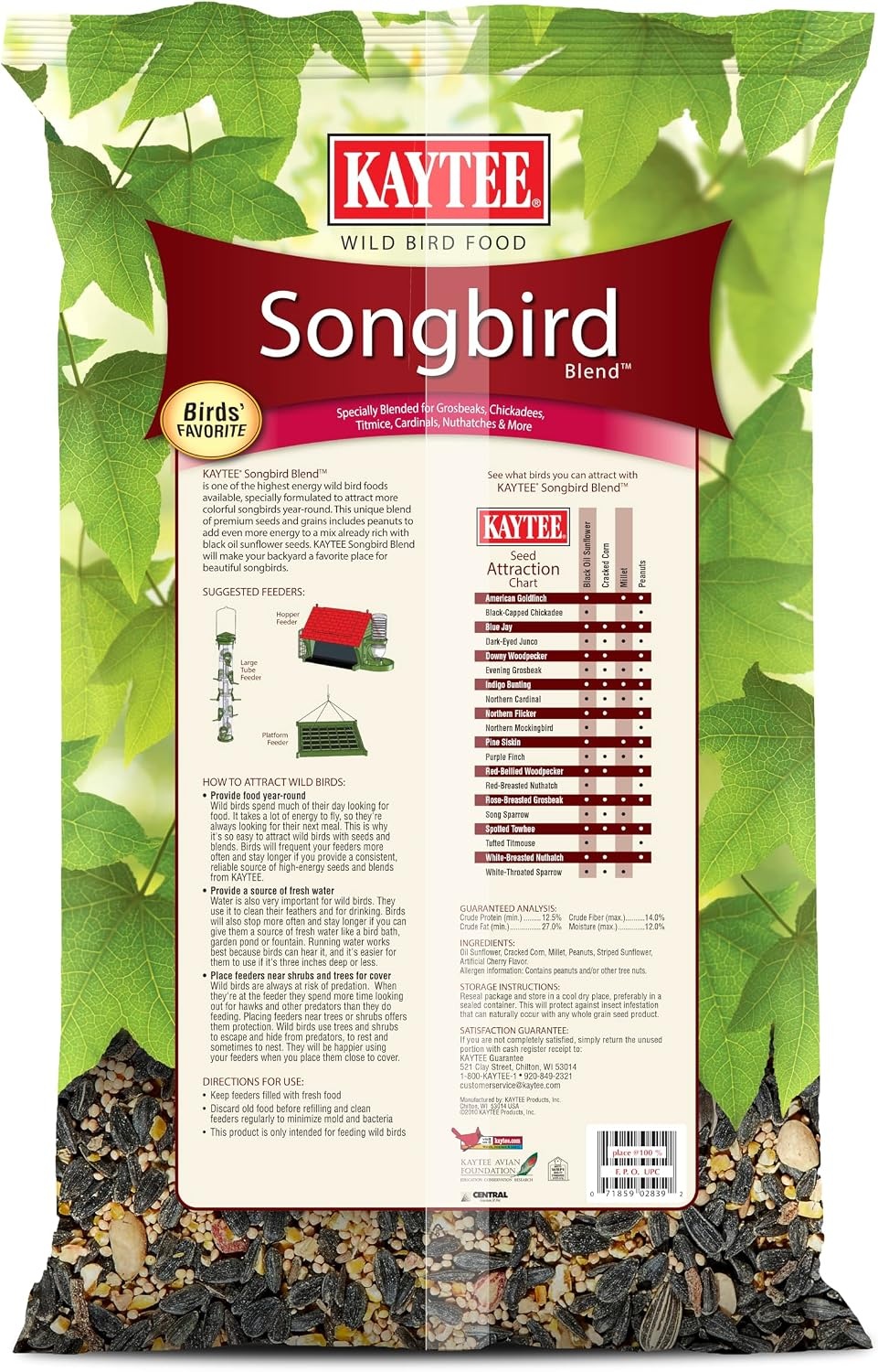 image:imageKaytee Wild Bird Songbird Blend Food Seed 7 Pound7 Pound Pack of 1