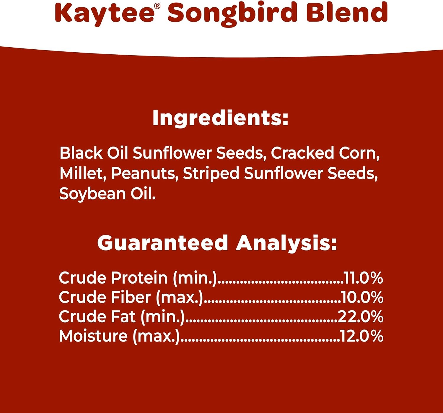 image:imageKaytee Wild Bird Songbird Blend Food Seed 7 Pound7 Pound Pack of 1