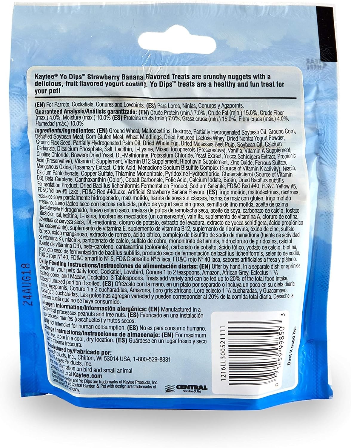 image:imageKaytee Yo Dips StrawberryBanana Flavor Yogurt Dipped Treat For Pet Birds 35 oz35 Ounce Pack of 1
