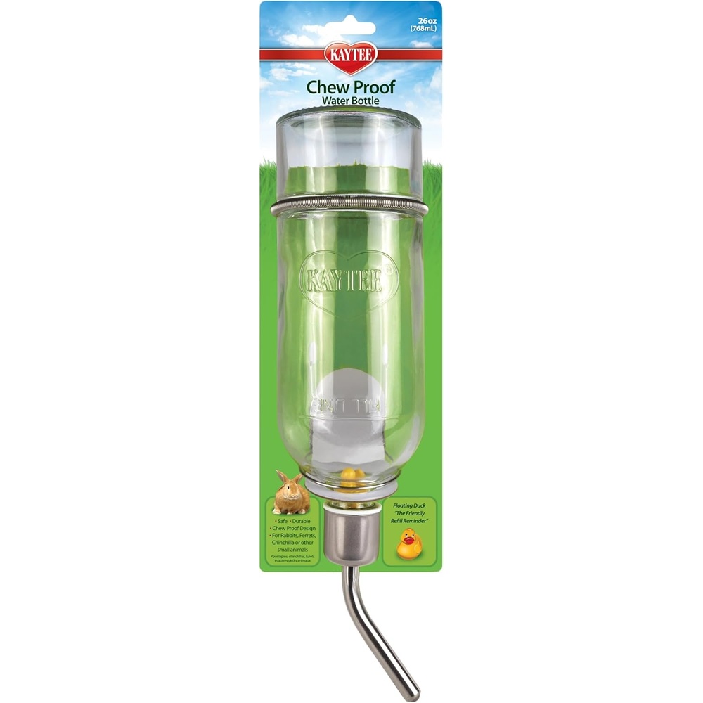image:imageKaytee ChewProof Water Bottle for Pet Ferrets and Rabbits 26 ozclear