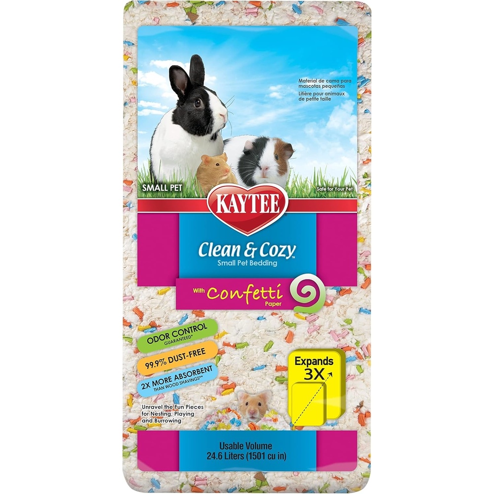 image:imageKaytee Clean amp Cozy Confetti Bedding for Pet Guinea Pigs Rabbits Hamsters Gerbils and Chinchillas 492 LitersConfetti