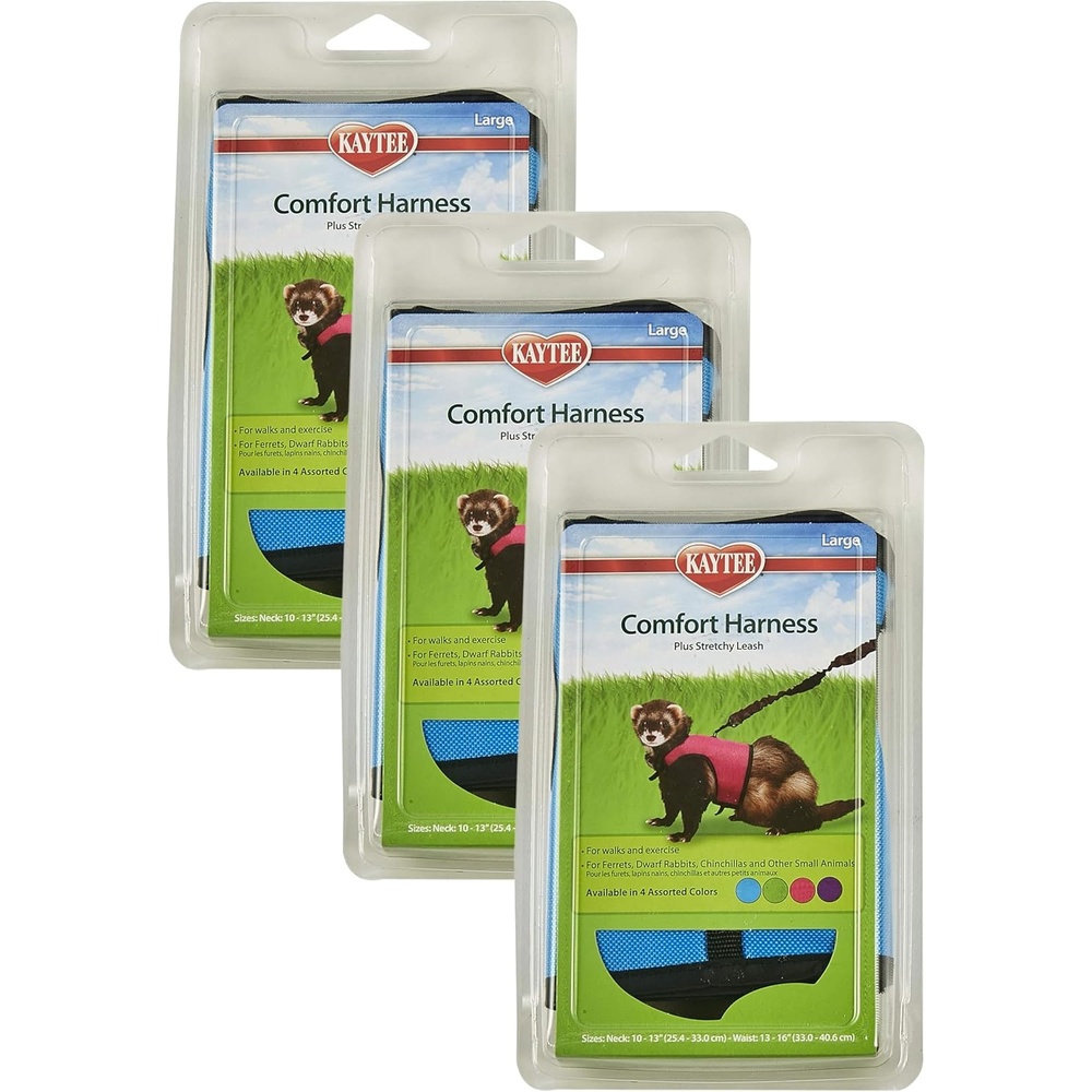 image:imageKaytee Comfort Harness amp Stretchy Leash MediumLarge Pack of 3