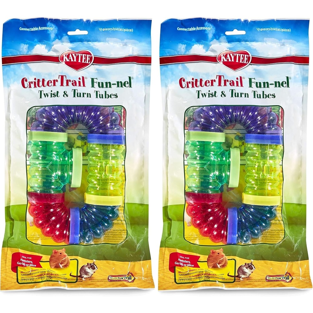 image:imageKaytee CritterTrail Funnel Builders Pack Straight Hamster TubesTwist Turn Tubes Kit Pack of 2
