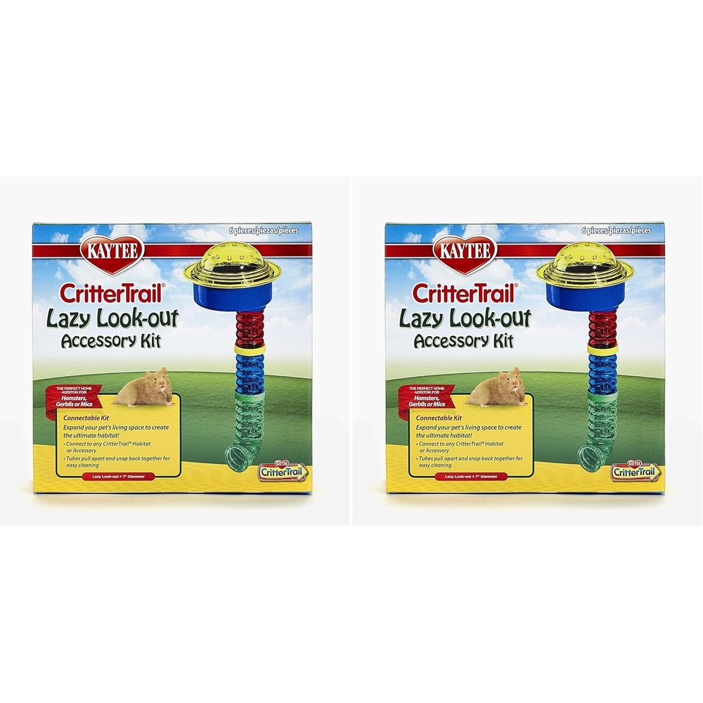 image:imageKaytee CritterTrail Funnel Lazy LookOut Accessory Kit Small Animal Habitat TubesLazy LookOut Kit Pack of 2