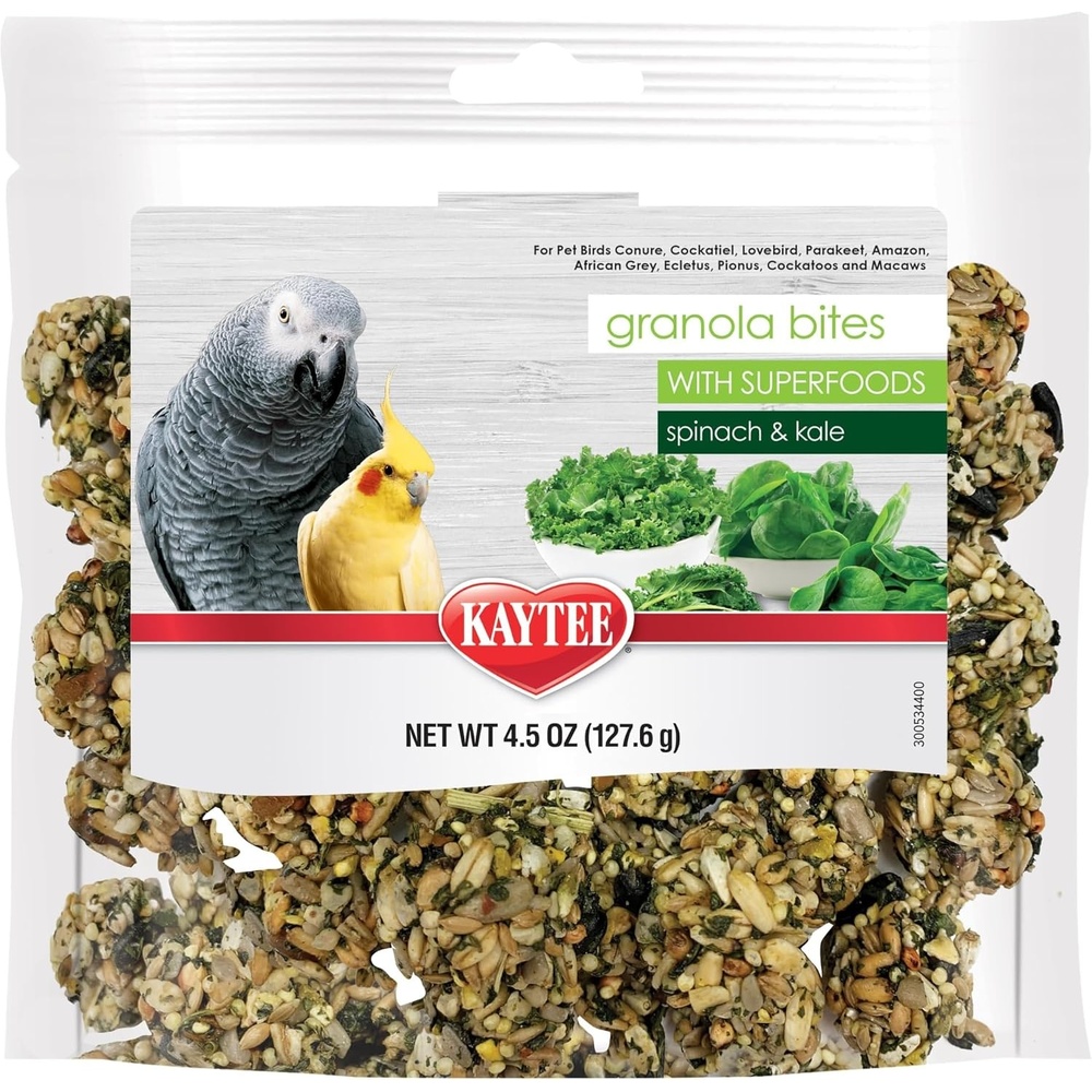 image:imageKaytee Granola Bites with Super Foods Granola Bites and Flax for Pet Birds Conure Cockatiel Lovebird Parakeet Amazon African Grey Ecletus Pionus Cockatoos and Macaws 450 Ounce Pack of 145 Ounce Pack of 6