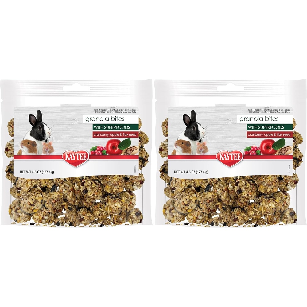 image:imageKaytee Granola Bites with Superfoods Spinach and Carrot for Rats Mice Hamsters Gerbils Rabbits Guinea Pigs and Chinchillas 45oz45 Ounce Pack of 2