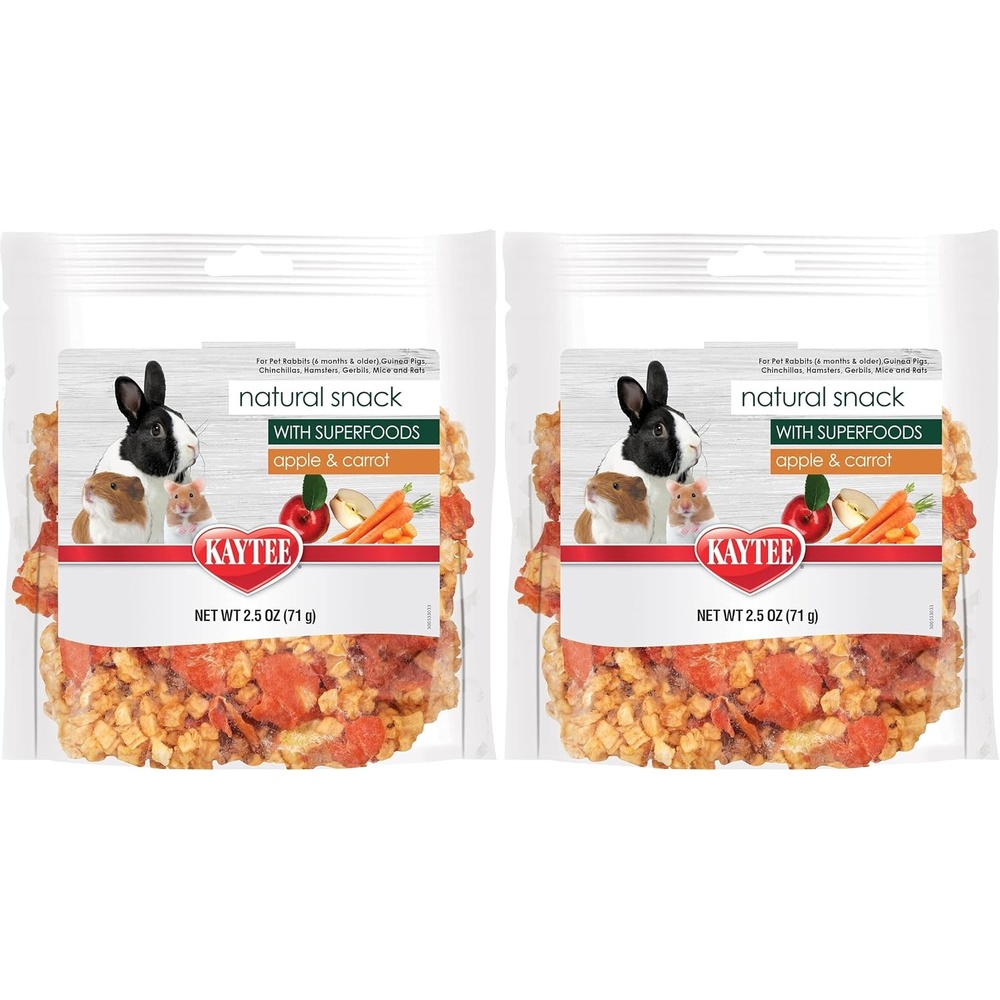 image:imageKaytee Natural Snack with Superfoods For Pet Guinea Pigs Rabbits Hamsters and Other Small Animals Apple amp Carrot 25 Ounces25 Ounce Pack of 2