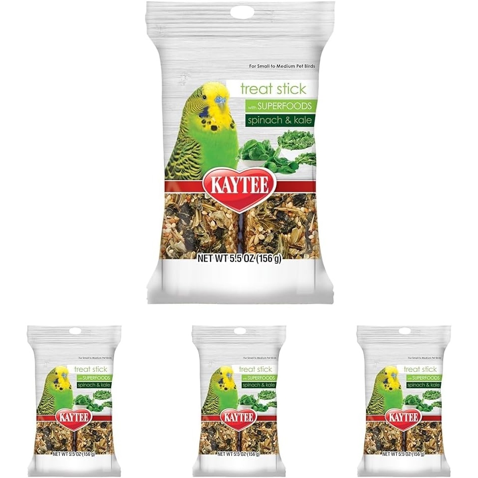image:imageKaytee Pet Bird Superfood Treat Stick Spinach amp Kale Parakeet Treats55 Ounce Pack of 4