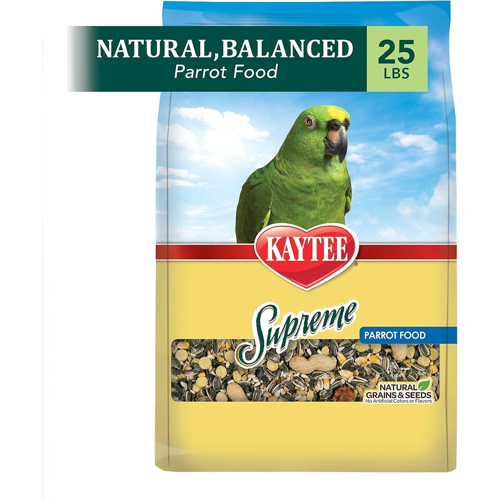 image:imageKaytee Supreme Pet Parrot Food Natural Seed amp Grain Blend 20 Pounds25 Pound Pack of 1