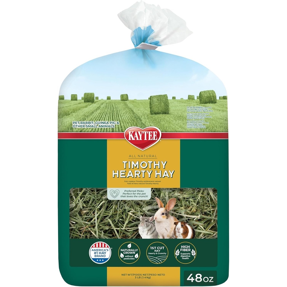 image:imageKaytee Timothy Hearty Hay for Guinea Pigs amp Rabbits 48 Oz3 Pound Pack of 1