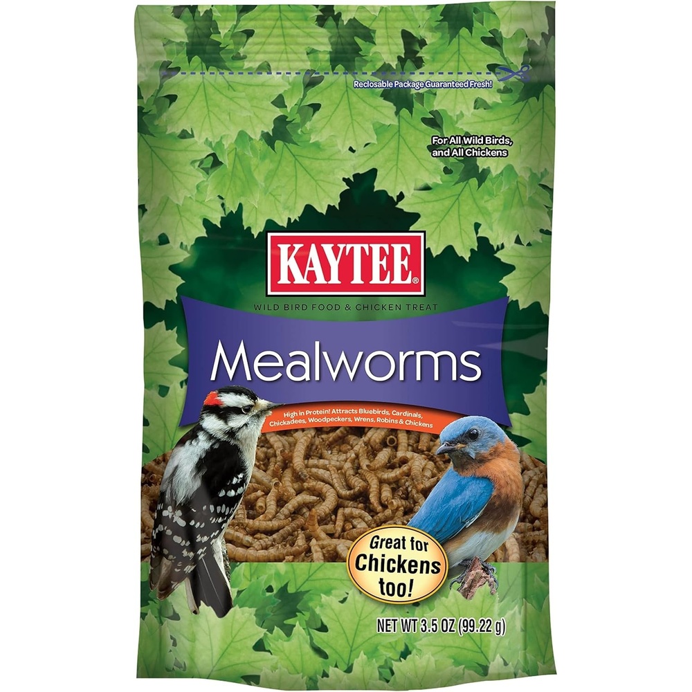 image:imageKaytee Wild Bird Food Mealworms For Bluebirds Wrens Robins Chickadees Woodpeckers Cardinals amp Chickens 35 Ounce35 Ounce Pack of 6