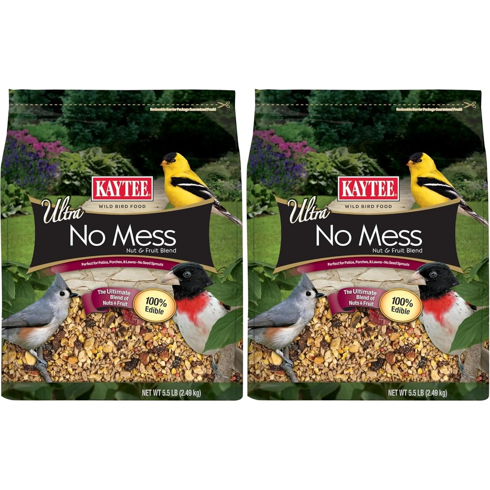 image:imageKaytee Wild Bird Ultra No Mess Nut amp Fruit Food Seed Blend For Blue Jays Woodpeckers Juncos Cardinals Grosbeaks Sparrows and Finches 55 Pound55 Pound Pack of 2
