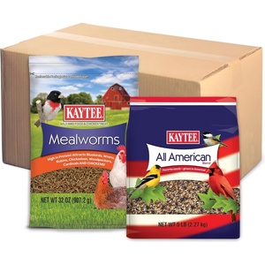 Kaytee All American, Mealworm, and Black Oil Sunflower Wild Bird Food 3 Pack(All American and Mealworm)