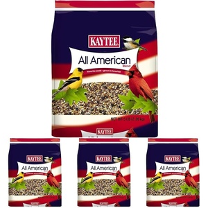 Kaytee All American Wild Bird Food Seed Blend for Cardinals, Blue Jays, Finches & Other Outdoor Wild Birds, 5 Pounds(5 Pound (Pack of 4))