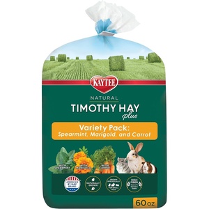 Kaytee All Natural Timothy Hay Plus Carrots for Guinea Pig & Rabbit(Variety Pack)