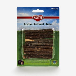 Kaytee Apple Orchard Sticks for Rabbits, Guinea Pigs, Hamsters or Other Small Animals, 10 Count(10 Count (Pack of 1))