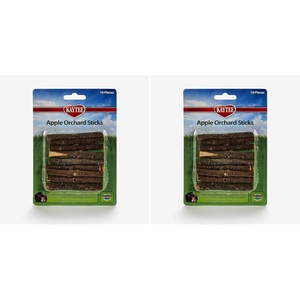 Kaytee Apple Orchard Sticks for Rabbits, Guinea Pigs, Hamsters or Other Small Animals, 10 Count(10 Count (Pack of 2))