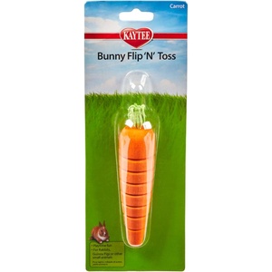 Kaytee Bunny Flip-N-Toss Rabbit Toy Carrot for Rabbits, Guinea Pigs(Orange)