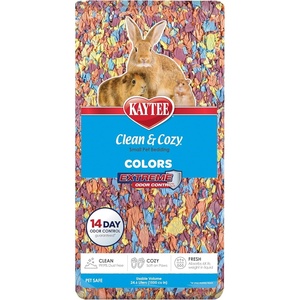 Kaytee Clean & Cozy Colors, Small Animal Bedding with Extreme Odor Control, Kaleidoscope, 49.2 Liters(Kaleidoscope)