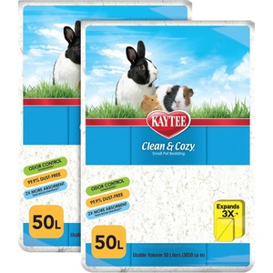 Kaytee Clean & Cozy Paper Bedding for Small Animals, White, 49.2 Liters(100 Liter)