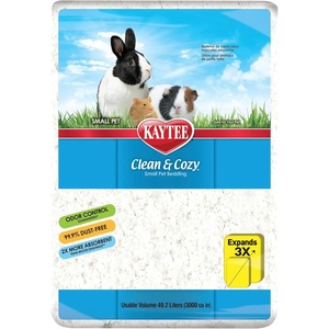 Kaytee Clean & Cozy Paper Bedding for Small Animals, White, 49.2 Liters(49.2 Liters)
