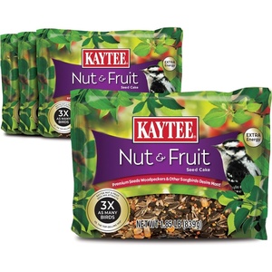Kaytee Corn-a-Plenty Seed Cake, Food for Wild Squirrels, Chipmunks, Rabbits & Other Backyard Wildlife, 2.5 Pounds, 4 Count(Nut and Fruit  4 Count)