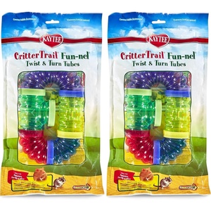 Kaytee CritterTrail Fun-nel Builders Pack Straight Hamster Tubes(Twist-& Turn Tubes Kit (Pack of 2))