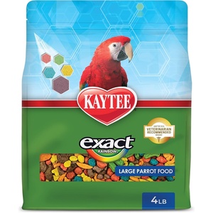 Kaytee Exact Rainbow Premium Parrot Food for Large Birds, 4 Pounds(4 Pound (Pack of 1))