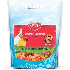 Kaytee Fiesta Healthy Toppings Papaya Bits For All Pet Birds, 2.5-Oz Bag(Papaya)