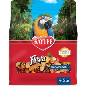 Kaytee Fiesta Macaw Food, Nutritious and Fun Blend, 4.5 Pounds(4.5 Pound (Pack of 1))