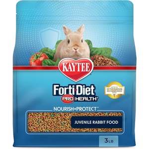 Kaytee Forti-Diet Pro Health Nourish+Protect Juvenile Rabbit Food, Comprehensive Nutrition Backed by Science, Digestive Health, Immune Support, 3 Pounds(3 Pound (Pack of 1))