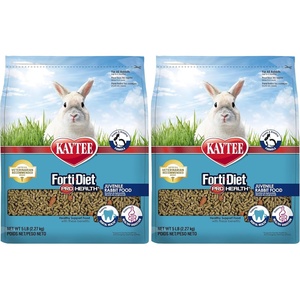 Kaytee Forti-Diet Pro Health Nourish+Protect Juvenile Rabbit Food, Comprehensive Nutrition Backed by Science, Digestive Health, Immune Support, 3 Pounds(5 Pound (Pack of 2))
