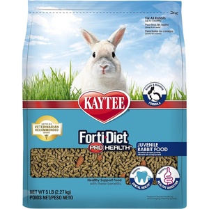Kaytee Forti-Diet Pro Health Nourish+Protect Juvenile Rabbit Food, Comprehensive Nutrition Backed by Science, Digestive Health, Immune Support, 3 Pounds(5 Pound (Pack of 1))