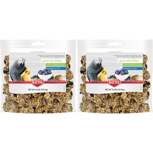 Kaytee Granola Bites with Super Foods Granola Bites and Flax for Pet Birds Conure, Cockatiel, Lovebird, Parakeet, Amazon, African Grey, Ecletus, Pionus, Cockatoos and Macaws, 4.50 Ounce (Pack of 1)(4.5 Ounce (Pack of 2))