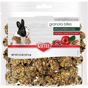 Kaytee Granola Bites with Superfoods Spinach and Carrot for Rats, Mice, Hamsters, Gerbils, Rabbits, Guinea Pigs and Chinchillas, 4.5oz(4.5 Ounce (Pack of 1))