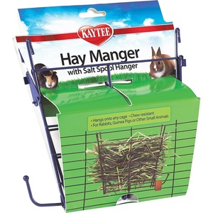 Kaytee Hay Manger with Salt Hanger, Rabbit Hay Feeder for Guinea Pigs(Assorted)
