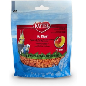 Kaytee Mango Flavored Yogurt Dipped Papaya Treats For All Pet Birds, 2.5-Oz Bag(2.5 Ounce (Pack of 1))