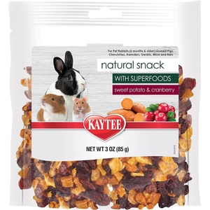 Kaytee Natural Snack with Superfoods For Pet Guinea Pigs, Rabbits, Hamsters, and Other Small Animals, Apple & Carrot, 2.5 Ounces(3 Ounce (Pack of 1))