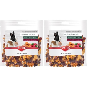 Kaytee Natural Snack with Superfoods For Pet Guinea Pigs, Rabbits, Hamsters, and Other Small Animals, Apple & Carrot, 2.5 Ounces(3 Ounce (Pack of 2))