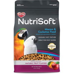 Kaytee NutriSoft Pet Parakeet & Cockatiel Bird Food, 2 lb(Macaw/Cockatoo)