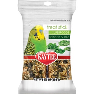 Kaytee Pet Bird Superfood Treat Stick, Spinach & Kale, Parakeet Treats(5.5 Ounce (Pack of 1))