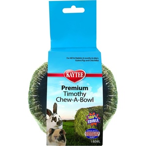 Kaytee Premium Timothy Hay Chew-A-Bowl for Rabbits, Guinea Pigs(7.84 Ounce (Pack of 1))