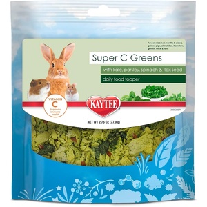 Kaytee Super C Greens Daily Food Topper, Superfoods, 2.75 Ounces(Greens (Kale  Parsley  Spinach & Flaxseed))