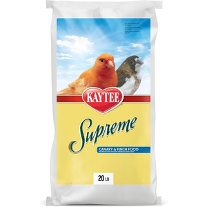 Kaytee Supreme Pet Canary & Finch Food, Natural Seed & Grain Blend with Added Vitamins & Minerals, No Artificial Colors or Flavors, 20 Pounds(20 Pound (Pack of 1))