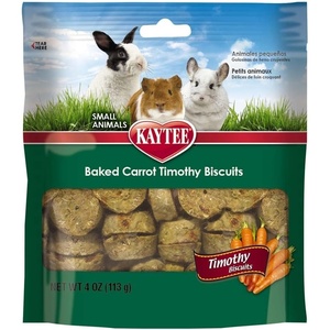 Kaytee Timothy Biscuits, Timothy Hay Bunny Treats for Rabbits, 4 Oz(Carrot)