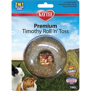 Kaytee Timothy Roll ‘n’ Toss Toy and Treat for Rabbits, Guinea Pigs(6.56 Ounce (Pack of 1))