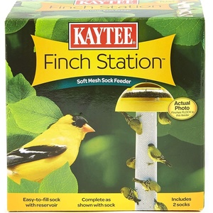 Kaytee Wild Bird Finch Station 2 Soft Mesh Sock Feeder, Includes, Yellow, 4 Socks(1 Count (Pack of 6))