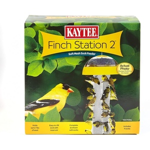 Kaytee Wild Bird Finch Station 2 Soft Mesh Sock Feeder, Includes, Yellow, 4 Socks(2 Count (Pack of 1))